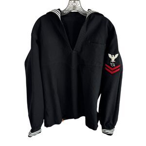 Defense Logistics Agency US Navy Blue Jumper Top Mens 46L Vintage Wool Sailor